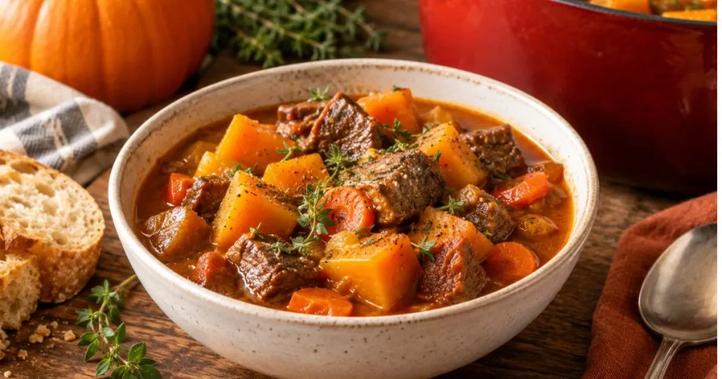 Beef and Pumpkin Stew: Easy Cozy Fall Recipe 5 Beef and Pumpkin Stew